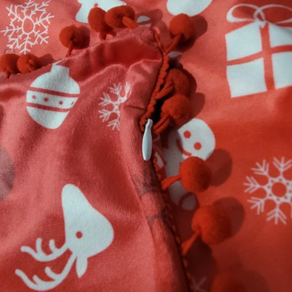 Merry Christmas Pillow Covers with Pom-Poms